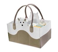 Diaper Bag: Waterproof Diaper Bag, Felt Storage Bag for Nursery, Nursery Storage Container, Portable Changing Basket, Diaper Organizer pa, Khaki, Consulte la descripción, See description