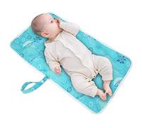 Diaper Changing Mat, Foldable Baby Changing Mat Changing Pad Wipeable Changing Pad Wipable Travel Liners for Newborn Infant Todlers Kids, 23.2x13.4x0.4in (Green Jellyfish)