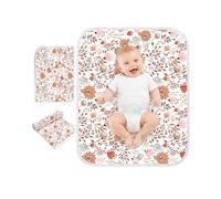 Diaper Changing Pads for Baby, Flower Change Mat, 3Layers Waterproof Change Pad Foldable Absorbent Mats for Women, Reusable Incontinence Underpads for Patient 24''x30''