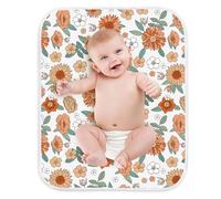 Diaper Changing Pads for Baby, Flower Change Mat, 3Layers Waterproof Change Pad Foldable Absorbent Mats for Women, Reusable Incontinence Underpads for Patient 24''x30''
