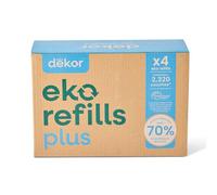 Diaper Dekor Plus Diaper Pail Refills | 4 Count Unscented | Exclusive End-of-Liner Marking | Thick, Quick & Easy to Replace | Most Economical Refill System | for Original and Eko Style Pails