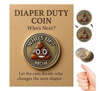 Diaper Duty Coin “Who’S Up?”, Double-Sided Flip Decision Coin For New Parents, Mommy/Daddy “It’S Your Turn” Engraved, (DAD)