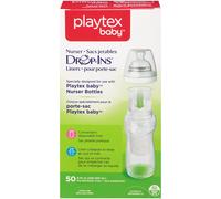 Diaper Genie Playtex Nurser Drop-Ins Baby Bottle Disposable Liners Closer to Breastfeeding 8 Oz 50 Count