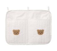 Diaper Organizer - 2 Pockets Cradle Storage Bag, Nursery Bedside Organizer, Bassinet Attachment, Lightweight Design, Easy Access, Multi-Purpose | for Drool Bibs, Diapers, Wipes, Accessories, Nursery