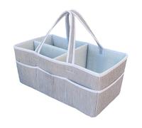 Diaper Organizer - Nursery Storage Bin with Dividers | Portable Kids Organizer Basket, Perfect for Lotion Toys Water Bottle Car Traveling Outing Shopping, Ideal for Home Nursery Kids Shower Present