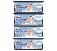 Diaper Pail Refills Bags with 30 Bags Compatible with Genie Easy Roll Signature Diaper Pails and Platinum Diaper Pails, Lasts Up to 8 Months, 7-Layer Odor-Barrier Technology, 4 Pack (120 Bags)