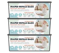 Diaper Pail Refills Bags with 30 Bags Compatible with Genie Easy Roll Signature Diaper Pails, Lasts Up to 8 Months, 7-Layer Odor-Barrier Technology, 3 Pack (90 Bags)