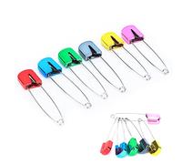 Diaper Pins Safety Plastic Head Cloth Diaper Pins Fasteners with Locking Closures Nappy Sewing Knitting Fabric (6 Colorful Bread pins)