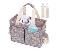 Diaper Stroller Organizer - Lightweight Tote Diaper Bag | Covvenient Classic Floral Diaper Organizer, Travel Accessories for Diapers, Wipes and Toys