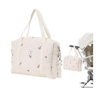 Diaper Tote Bag - 350g Cotton Baby Nappy Changing Tote Bag | Multifunctional Baby Diaper Caddy Bag | Large Capacity Embroidery Tote Diaper Bag | Mommy Bag with 2 Stroller Straps for, Baby Diaper