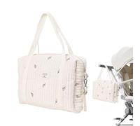 Diaper Tote Bag for Women, Baby Diaper Caddy Bag, Stroller Diaper Bag, Baby Nappy Changing Bag, Messenger Diaper Bag, Large Capacity Cotton Travel Baby Diaper Bag for Bottles Clothes Toys Tissues