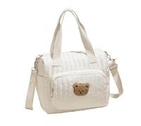 Diaper Tote - Bear Pattern Shoulder Organizer, Travel Bag with Multiple Compartments, Adjustable Strap Tote, Parent Necessities Bag, Convenient Carry for Travel School Hospital Beach Park Picnic