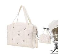 Diaper Tote | Soft Embroidered Cotton Tote Diaper Bag Travel Outdoor for Diapers, Wipes And Toys, 01, 1