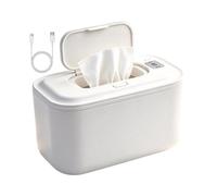 Diaper Warmer Surround Heating Container, 3 Temperature Settings | USB Adult Wipe Warmer for Boy, Girl, Mom, Dad, Home, Bathroom, Winter, Night, Nursery, Travel, Car White