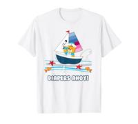 Diapers AHOY Baby Tiger in Sailboat Nautical Design Value Graphic T-Shirt