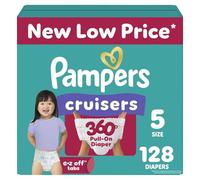 Diapers Size 5, 128 Count - Pampers Pull On Cruisers 360° Fit Disposable Baby Diapers with Stretchy Waistband, Packaging & Prints May Vary