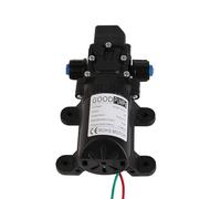 Diaphragm Water Pump, Self-Priming, PPS/TPV/Stainless Steel Construction, 12V DC, Black, 17.5x11.4x9.4 cm, 649g, 6L/Min Flow Rate