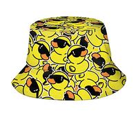 Diari Cartoon Duck Bucket Hats for Women Men,Summer Fisherman Cap Travel Beach Hat Fashion Packable Sun Hat for Adults Teens