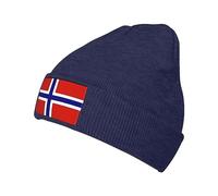 Diari Norwegian Flag Beanie Hats Soft Stretch Beanies Cap Winter Warm Mens Womans Knit Cap Navy Blue