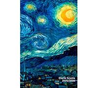 Diario Scuola 2025/2026: agenda con due giorni per pagina, con all'interno utili organizzatori. Arte in copertina, Notte Stellata, Vincent Van Gogh, per i veri amanti dell'arte.