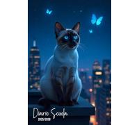 Diario Scuola 2025 2026 Gatto: Agenda Scolastica Giornaliera 25-26 | Planner Scolastico da Settembre 2025 a Luglio 2026 | Formato A5.