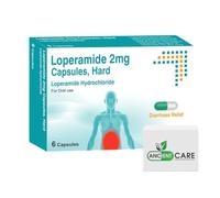 Diarrhoea Relief 2mg Capsules Tablets (6x1-6 Count) - Fast-Acting Anti-Diarrhoea Treatment - IBS Relief, Stomach Upset, Travel Diarrhoea Medicine