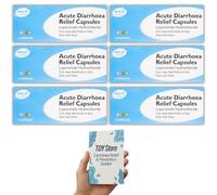 Diarrhoea Relief (6 Pack) 36 Capsules Loperamide Hydrochloride GSL, TDY Bundle Including Diarrhoea Causes & Relief Guides + Stool Chart & Recording Chart