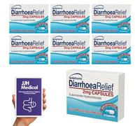 Diarrhoea Relief Capsules 36 Pack - Loperamide Hydrochloride 2mg | JJH Medical Bundle with Stool Chart, Symptom Tracker & Triggering Factors Guide for Adult Diarrhoea Relief- Packaging May Vary