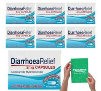 Diarrhoea Relief Digestive Support Capsules 2mg 36 Count (6x6 Pack) Loose Motion Control Travel Essential for Adults Includes Diarrhoea Relief & Digestive Support Guide
