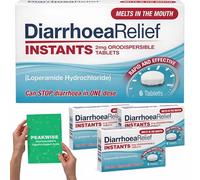 Diarrhoea Relief Instant for Adults, 4 Pack, 4 X 24 Pack, Overnight Relief, for Adults, 6 Tablets per Pack, with Diarrhoea Relief & Digestive Support Guide