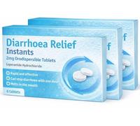 Diarrhoea Relief Instants 2mg Orodispersible Diarrhea Tablets Loperamide Hydrochloride - 3 x 6-18 Tablets (GSL)