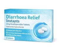 Diarrhoea Relief Instants 2mg Orodispersible Tablets Loperamide Hydrochloride - 6x6-36 Instant Melts (GSL)-Shine
