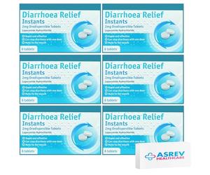 Diarrhoea Relief Instants 2mg Orodispersible Tablets Loperamide Hydrochloride - 6x6-36 Instant Melts (GSL)