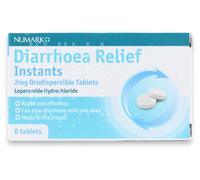 Numark Diarrhoea Relif Instants 2mg Orodispersible Tablets Loperamide Hydrochloride - 6 Tablets