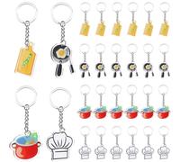 Diartpaint Chef Theme Party Favors Cooker Master Chef Keychain Bulk 12pcs Cooking Kitchenware Acrylic Keychain for Cook Lovers Party Return Gifts for Cooker Baker Baking Birthday Baby Shower