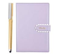 Diary 2025 A5 Day per Page - Macaron Color Diary Notebook, Candy-colored Magnetic Lace Planner Notebook, Diary Planner with Gel Pen, PU Leather Cover Journal Birthday Gift for Kids Girls, Purple