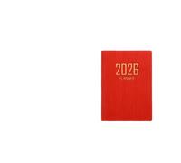 Diary 2026 2026 Portable A7 Pocket Planner Pu Cover Daily Weekly Schedule Notebook Calendar Journal(Red)