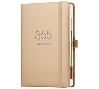 Diary 2026-2027, A5 2026-2027 Diary Day Per Page,Daily Planner,Plan Your Year from Jul. 2026 to Jun. 2027 with Monthly Tabs, Colorful Side Design, Pen Loop and Back Pocket,Elastic Closure (Gold)