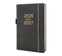 Diary 2026-2027 A5 Page a Day, 400 Pages Soft Cover Mid Year Academic Diary, Daily Planner from Jul 2026 to Jun 2027 for School,Office,Home Academic Diary(Grey)