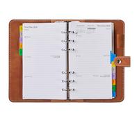 Diary 2026 2027 Week to View Personal A6 Refillable, Aug-Jul, Small Monthly Weekly Planner Personal Organiser with Tabs, Notes, Contact, Pocket, Pen Loop, Softcover, Academic Mid Year Calendar 26/27