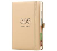 Diary 2026, A5 2026 Diary Day Per Page,Daily Planner,Plan Your Year from Jan. 2026 to Dec. 2026 with Monthly Tabs, Colorful Side Design, Pen Loop and Back Pocket (Gold)