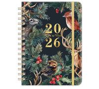 Diary 2026 - A5 Diary 2026 Week in Review, January 2026 - December 2026, Double Line Binding, Fine Hardcover, Back pocket, 21.5 x 15.5 x 1.5 cm, Christmas animals