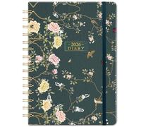 Diary 2026 - A5 Diary 2026 Week to View, Runs from January 2026 to December 2026, with Beautiful Hardover and Twin-wrie Binding - Green, 21.5 x 15.5 x 1.5 cm