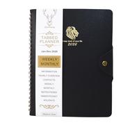 Diary 2026 A5 Week to View, Jan to Dec,PU Leather Soft Cover Weekly & Monthly Full Year Planner, with Monthly Tabs, Fine Inner Pocket (Black)