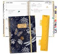 Diary 2026, A5 Weekly Planner Notebook from Jan. to Dec. 2026 with Monthly Tabs, Week to View for Study Plan, Work Schedule Record and Daily Life(A5, Black)