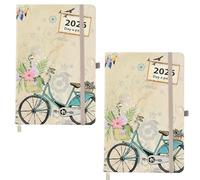 Diary 2026 Day a Page A5 Index Personal Organiser Diary Soft padded cover with full page of Saturday & Sunday by Arpan (Cream - Pack of 2)