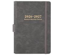 Diary 2026 - Diary 2026 A5 Week to View from January 2026 to December 2026, 14.6 X 21 cm, Monthly and Weekly Planner with Pen Holder, Inner Pocket and 40 Notes Pages, A5 Size, Grey