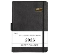 Diary 2026 - Diary 2026 Day Per Page, A5 Page a Day January 2026 - December 2026 with Pen Loop, 180° Flat out, Monthly Stickers
