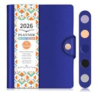 Diary 2026 Week to View, 12 Months with Jan.2026 - Dec.2026, A5 Diary Week to View Spiral Bound, Weekly Planner Notebook with Book Buckle, Inner Pocket, Academic Planner for Teachers Students, Blue