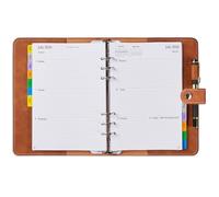 Diary 2026 Week to View A5 Refillable, Annual Monthly & Weekly Planner with Tabs, Password, Notes, Contact, UK Holiday, Pocket & Pen Loop, PU Leather Softcover, Personal Organiser, Jan.26 - Dec.26